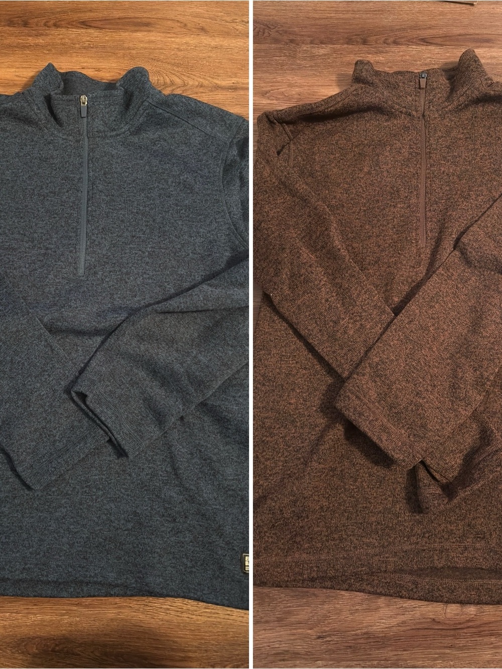 Set of 2 Eddie Bauer Men's 1/4 Zip-Up Sweaters
